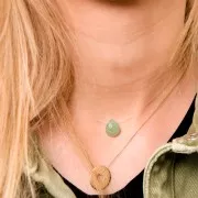 Perle goccie sfaccetta - briolette piatta12x10mm pietra gemma teinté- Onice nerox1