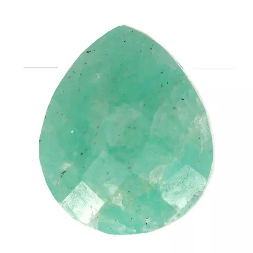 Perle goccie sfaccetta - briolette piatta12x10mm pietra gemma- Amazzonite x1