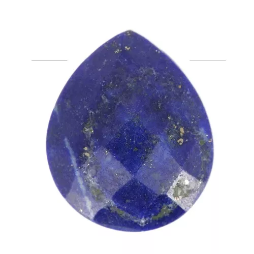 Perle goccie sfaccetta - briolette piatta12x10mm pietra gemma- Lapis lazzuli x1