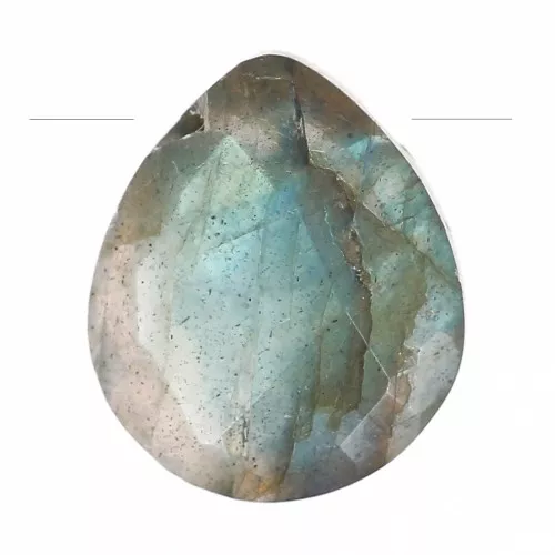 Perle goccie sfaccetta - briolette piatta12x10mm pietra gemma- Labradorite x1