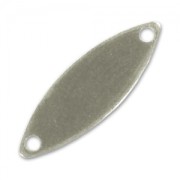 Separatori ovali lisci 2 fori mm. 15 argentato antico x5