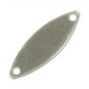 Separatori ovali lisci 2 fori mm. 15 argentato antico x5