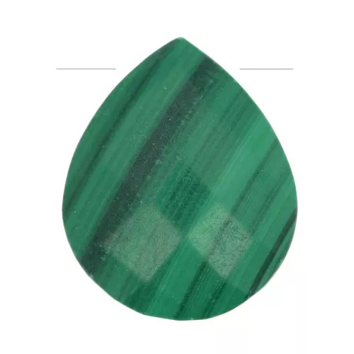Perle goccie sfaccetta - briolette piatta12x10mm pietra gemma- Malachite x1
