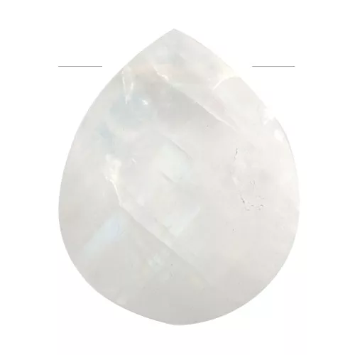Perle goccie sfaccetta - briolette piatta12x10mm pietra gemma- Pietra di luna x1