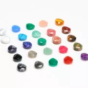 Perle goccie sfaccetta - briolette piatta12x10mm pietra gemma- Quarzo rutilo x1