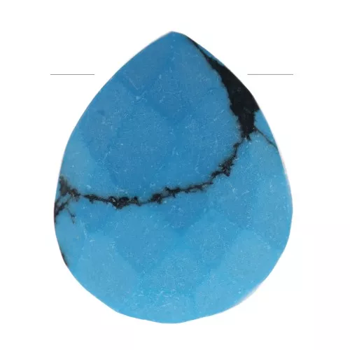 Perle goccie sfaccetta - briolette piatta12x10mm pietra gemme Imitazione Turchese