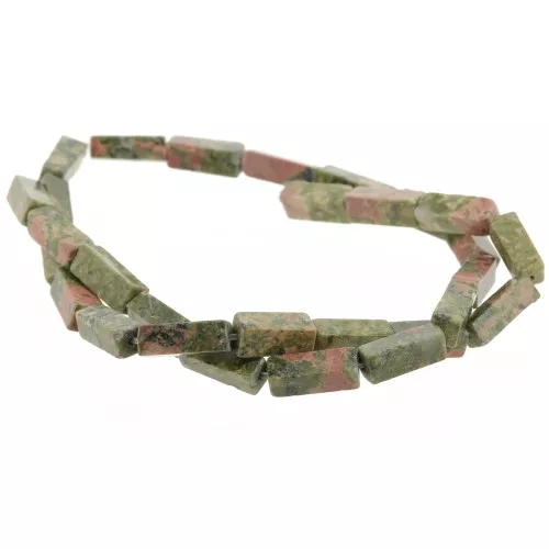 Perle tubi in pietra gemma13x4 mm - Unakite x40cm