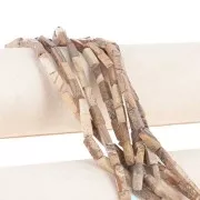 Perle tubi in pietra gemma 13x4 mm - Diaspro paesaggio x40cm