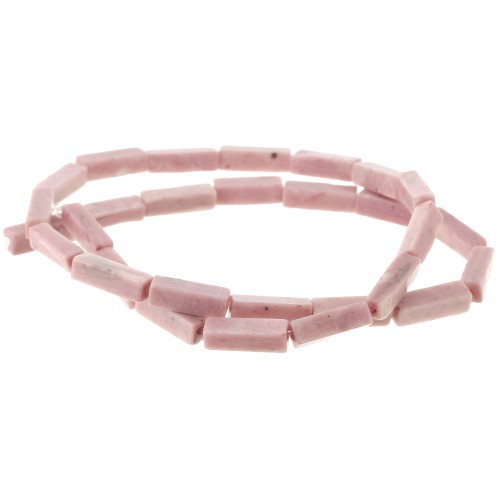 Perle tubi in pietra gemma 13x4 mm -Diaspro rosa x40cm
