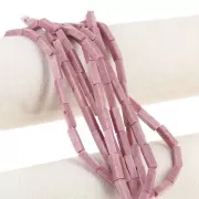 Perle tubi in pietra gemma 13x4 mm -Diaspro rosa x40cm