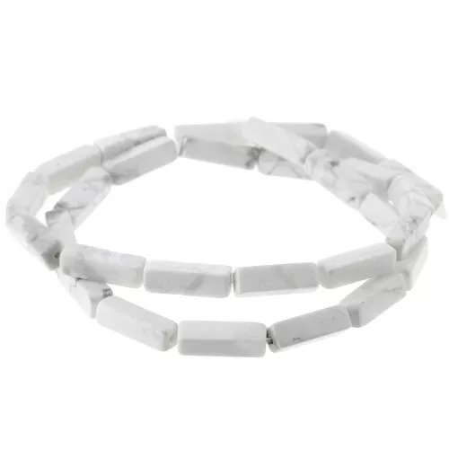 Perle tubi in pietra gemma 13x4 mm - Howlite x40cm