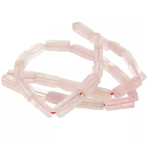 Perle tubi in pietra gemma 13x4 mm - Quarzo rosa x40cm