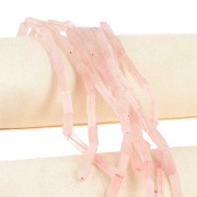 Perle tubi in pietra gemma 13x4 mm - Quarzo rosa x40cm