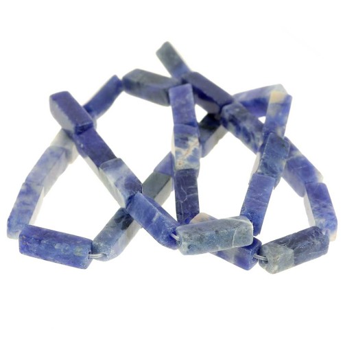 Perle tubi in pietra gemma 13x4 mm - Sodalite x40cm
