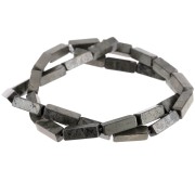 Perle tubi in pietra gemma 13x4 mm - Pirite x40cm