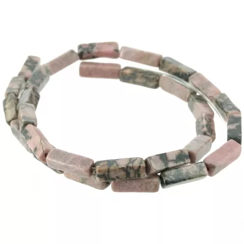 Perle tubi in pietra gemma 13x4 mm - Rodonite x40cm
