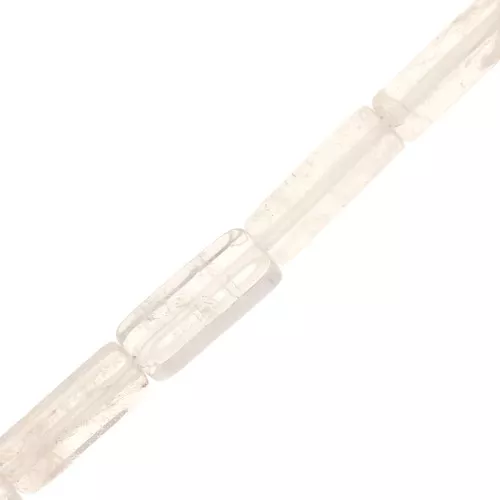 Perle tubi in pietra gemma 13x4 mm - Cristallo di roccia x40cm
