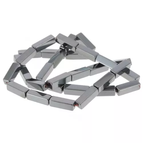 Perle tubi in pietra gemma 13x4 mm - Ematite x40cm