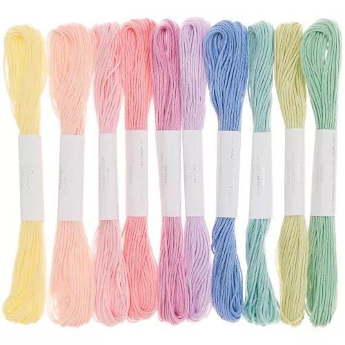 Assortimento di 10 Fili da ricamo 100% coton - Rico Design - crema gelato x1