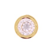 Pendente tondo con un Ossido di zirconio 5 mm - Dorato con oro fino - Crystal x1