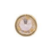 Pendente tondo con un Ossido di zirconio 5 mm - Dorato con oro fino - Crystal x1