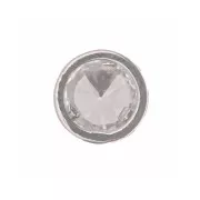 Pendente tondo con un Ossido di zirconio 5 mm - Placcatura in argento fine- Crystal x1