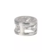 Pendente tondo con un Ossido di zirconio 5 mm - Placcatura in argento fine- Crystal x1