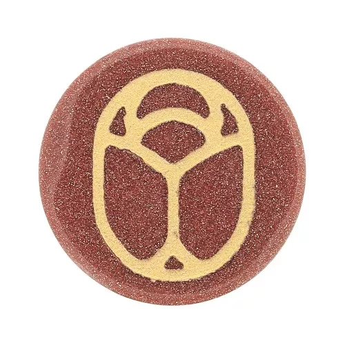 Cabochon tondo piatto 20mm scarabeo inciso esclusiva Perles & Co Gold Stone dorato x1