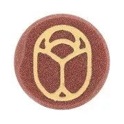 Cabochon tondo piatto 15mm- scarabeo esclusiva Perles & Co - Gold Stone - Dorato x1