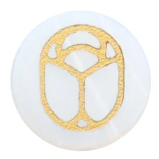 Cabochon tondo piatto 15mm- scarabeo esclusiva Perles & Co - Opalite - Dorato x1