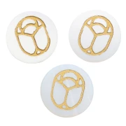 Cabochon tondo piatto 15mm- scarabeo esclusiva Perles & Co - Opalite - Dorato x1