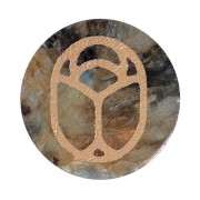 Cabochon tondo piatto 15mm- scarabeo esclusiva Perles & Co - Labradorite - Dorato x