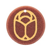 Pendente tondo piatto 15mm- scarabeo esclusiva Perles & Co - Gold Stone - Dorato x1