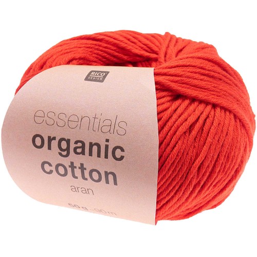Essentials Organic Cotton Aran - Rosso x 50g