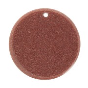 Pendente tondo piatto 25 mm Gold Stone - Imitazione Pietra di sole x1