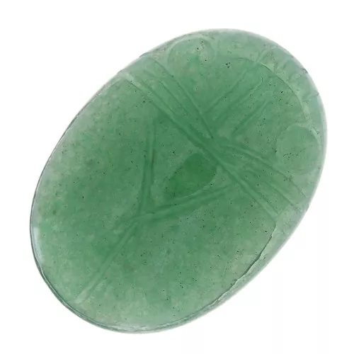 Cabochon ovale inciso scarabeo 25x18 mm in pietra gemma - Avventurina x1