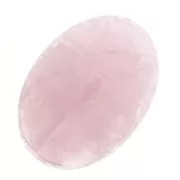 Cabochon ovale inciso scarabeo 25x18 mm in pietra gemma - Quarzo rosa x1