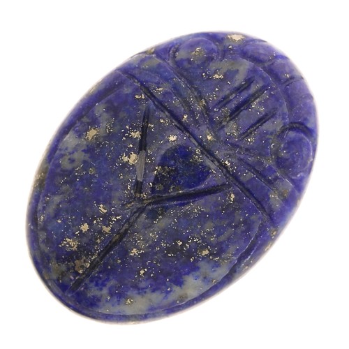 Cabochon ovale inciso scarabeo 25x18 mm in pietra gemma- Lapis lazzuli x1