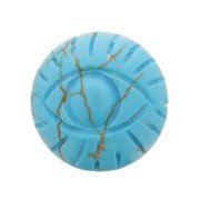 Cabochon tondo inciso occhio 16mm in pietra gemma tinta- imitazione turchesex1