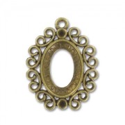 Medaglione strass per cabochon mm. 18x13 gold bronze x1|raw }}