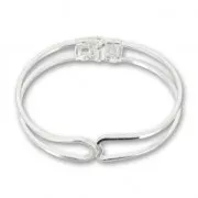 Base per bracciale da decorare mm. 65x53 argentato x1