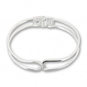 Base per bracciale da decorare mm. 65x53 argentato x1