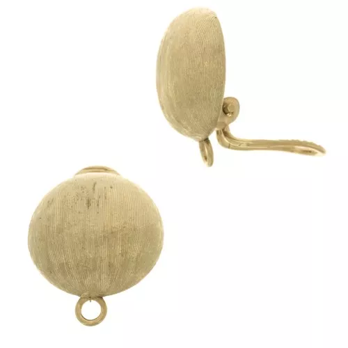 Orecchini a clip mezzapallina striata - orecchini non bucati 22x16mm - Dorato x2