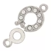 Chiusura moschettone e attacco tag con Ossido di zirconio 16x9 mm Placcato rodio- Crystal x1