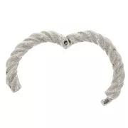 Chiusura ovale intracciata e lavorata clip in 28x25 mm - rodiato x1