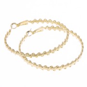 Orecchini cerchio martellato effetto intrecciato 50 mm - Dorato x2