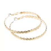 Orecchini cerchio design striate 52 mm - Dorato x2