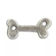 Separatore osso 2 fori mm. 20 colore Placcatura argento antico x1