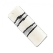 Perla cilindrica decorata 25x9 mm, bianche a strisce x5