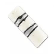 Perla cilindrica decorata 25x9 mm, bianche a strisce x5